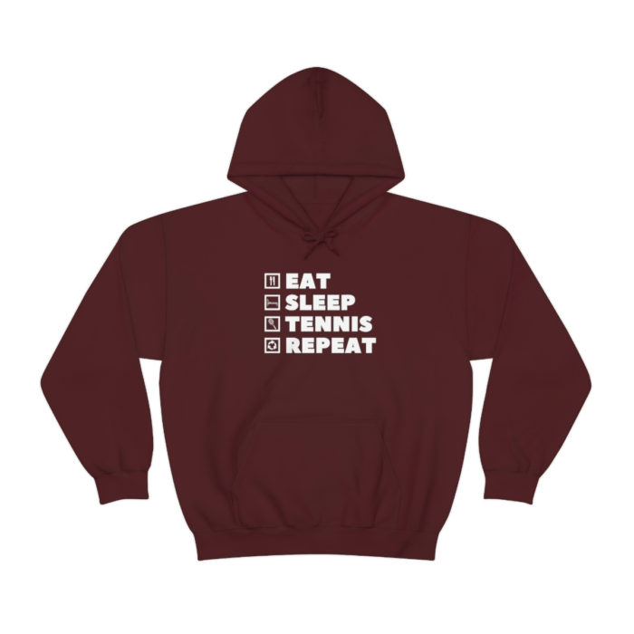 Eat Sleep Tennis Repeat Hooded Sweatshirt