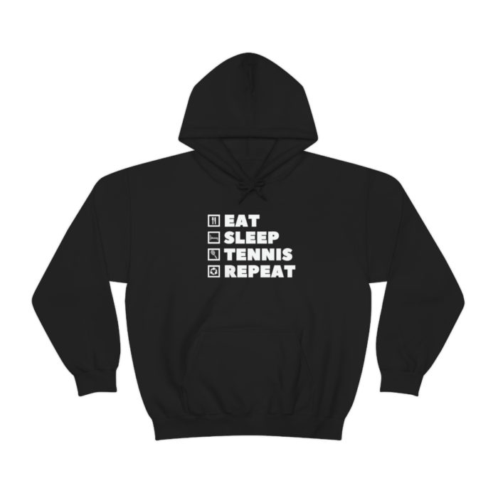 Eat Sleep Tennis Repeat Hooded Sweatshirt
