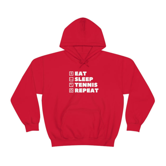Eat Sleep Tennis Repeat Hooded Sweatshirt