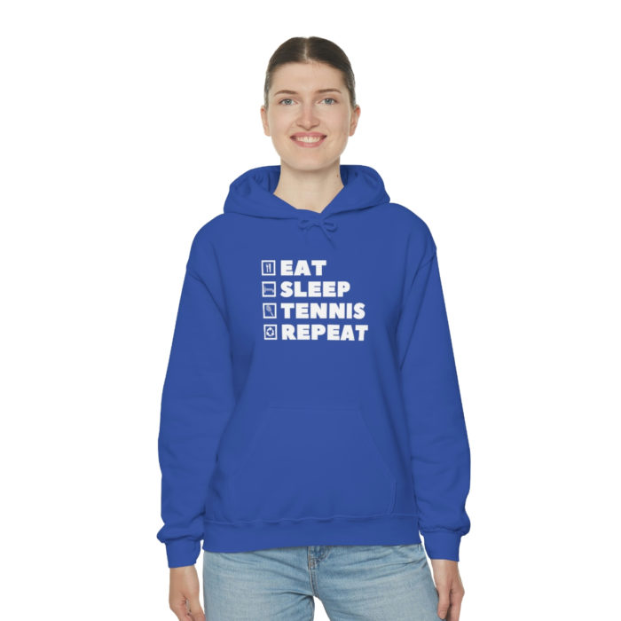 Eat Sleep Tennis Repeat Hooded Sweatshirt
