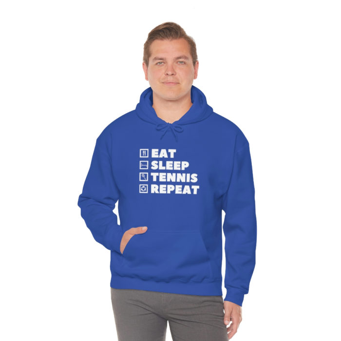 Eat Sleep Tennis Repeat Hooded Sweatshirt