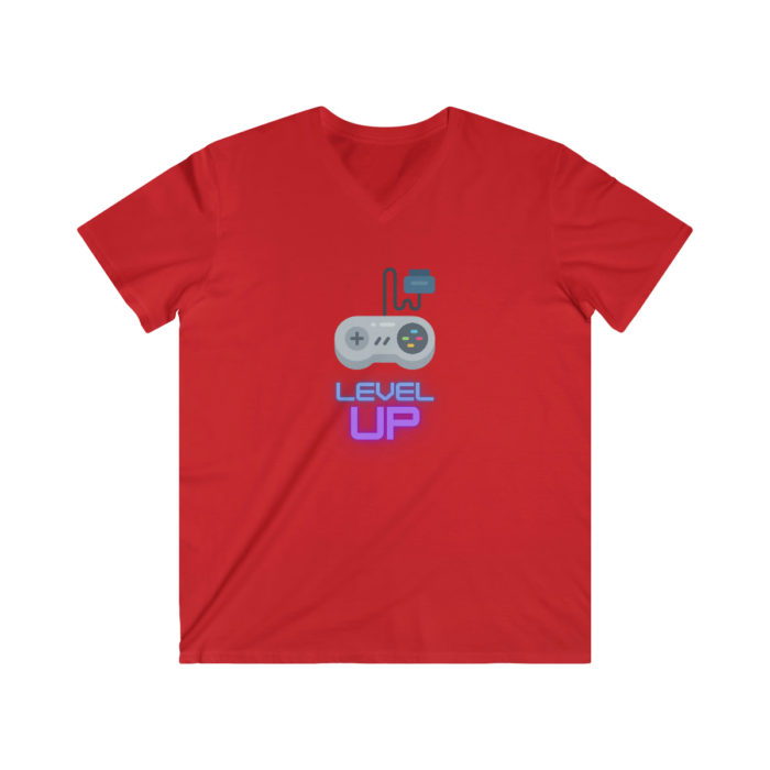 Level Up Men's Fitted V-Neck Short Sleeve T-Shirt