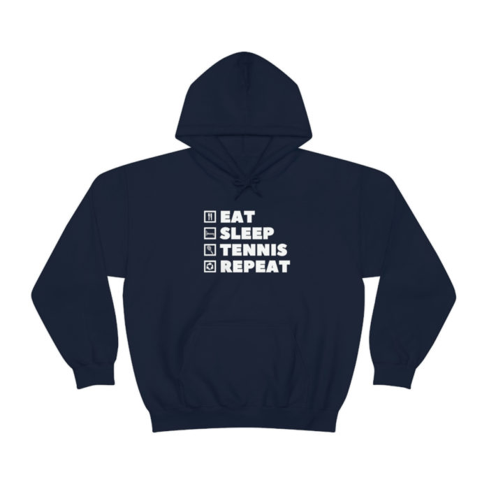 Eat Sleep Tennis Repeat Hooded Sweatshirt