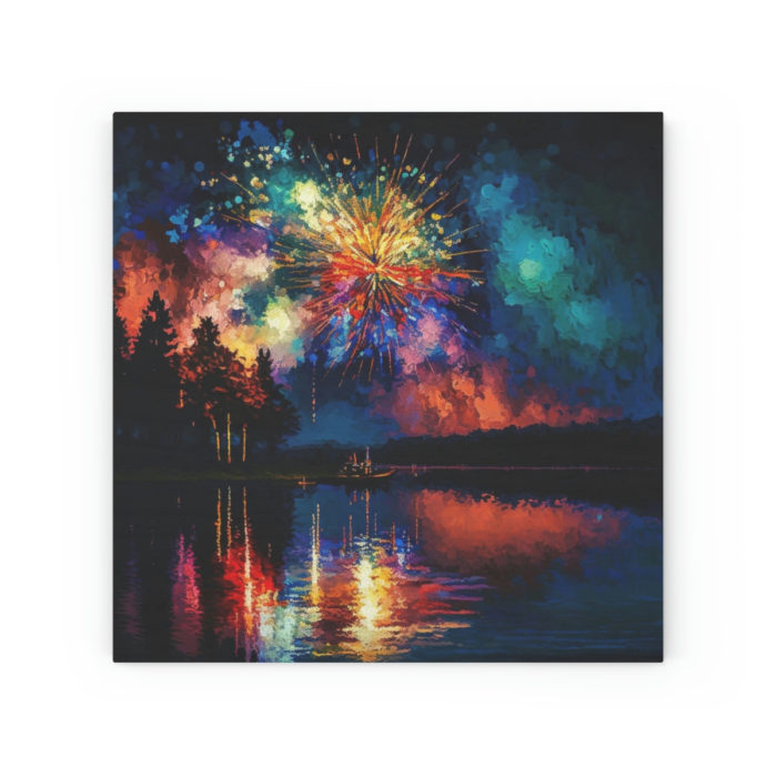Firework Display - Wood Canvas