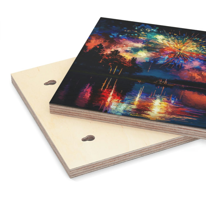 Firework Display - Wood Canvas
