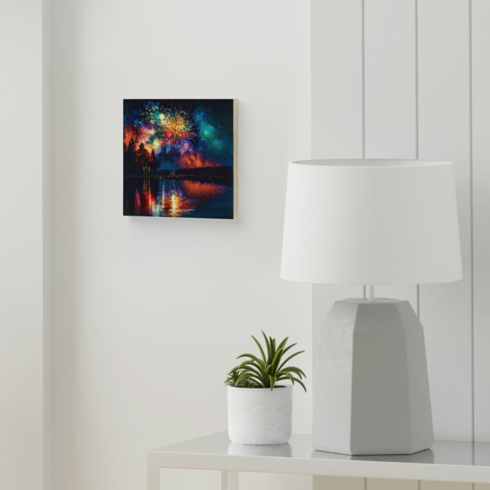 Firework Display - Wood Canvas