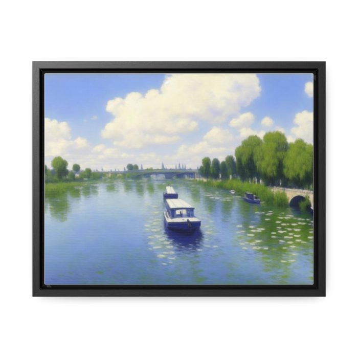 AI Canvas Art inspired by Claude Monet's, The Seine at Argenteuil.