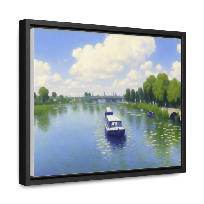 AI Canvas Art inspired by Claude Monet's, The Seine at Argenteuil.