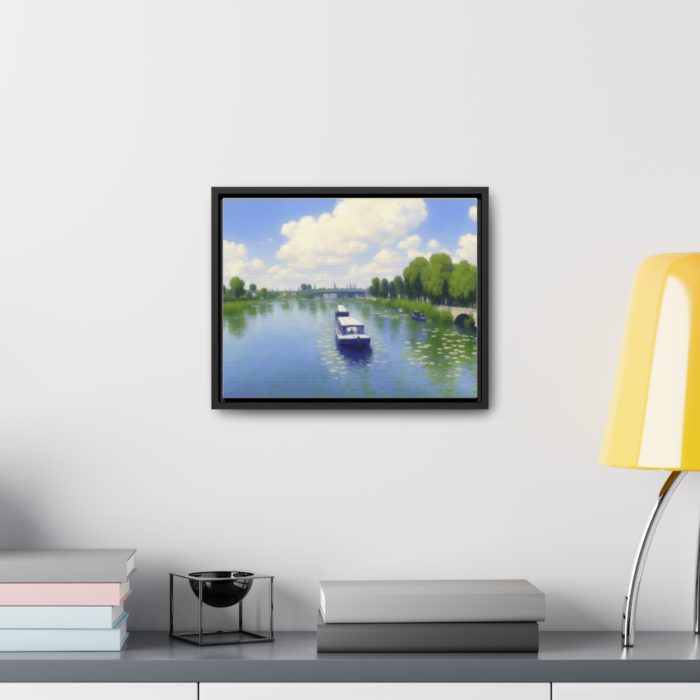AI Canvas Art inspired by Claude Monet's, The Seine at Argenteuil.