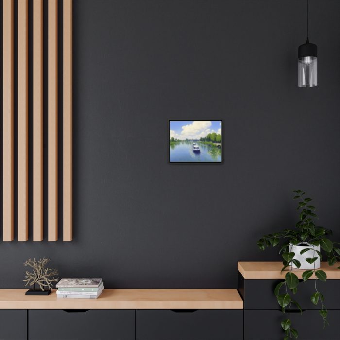 AI Canvas Art inspired by Claude Monet's, The Seine at Argenteuil.