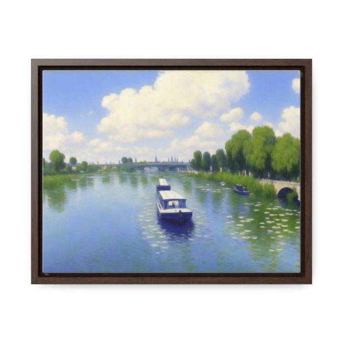 AI Canvas Art inspired by Claude Monet's, The Seine at Argenteuil.