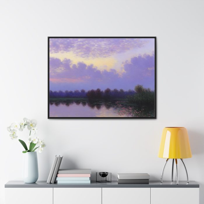 AI Canvas Art inspired by Claude Monet, The Seine at Argenteuil.