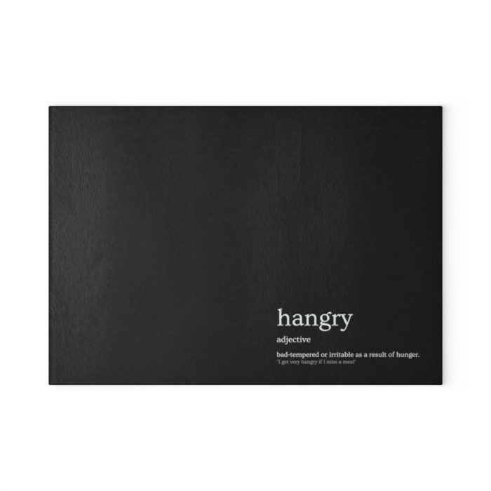 Hangry - Definitions Glass Cutting Board (Black)
