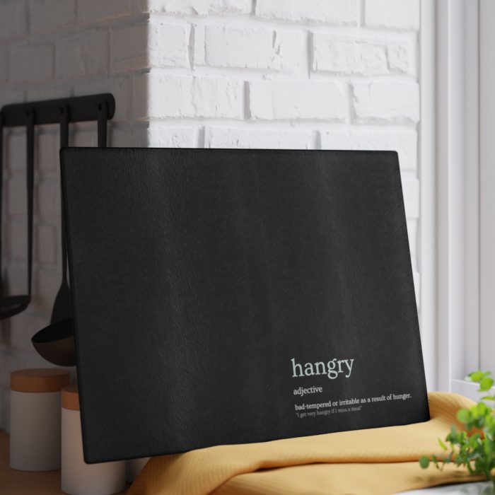 Hangry - Definitions Glass Cutting Board (Black)