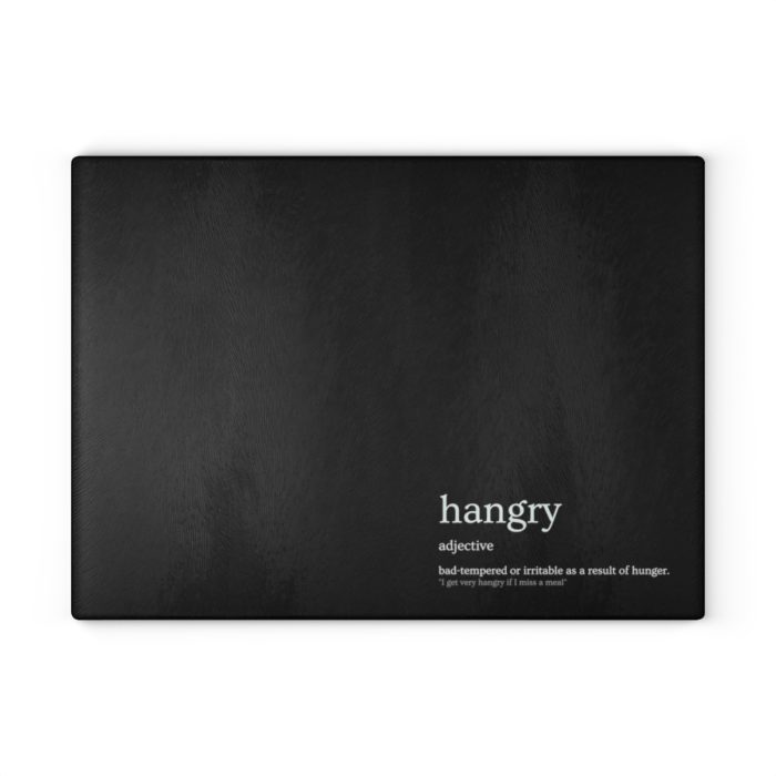 Hangry - Definitions Glass Cutting Board (Black)