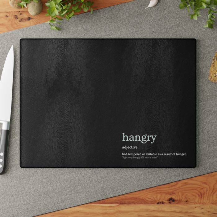 Hangry - Definitions Glass Cutting Board (Black)