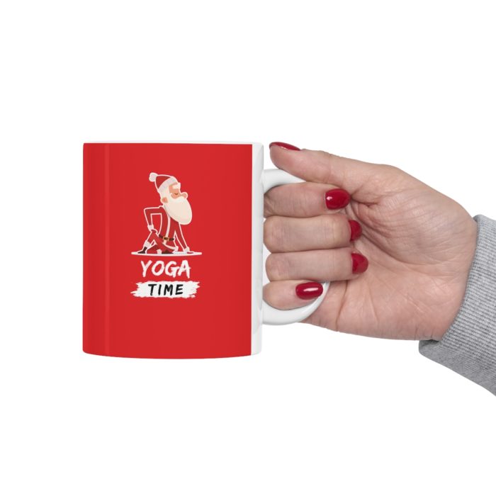 Yoga Time - Red Ceramic Christmas Mug