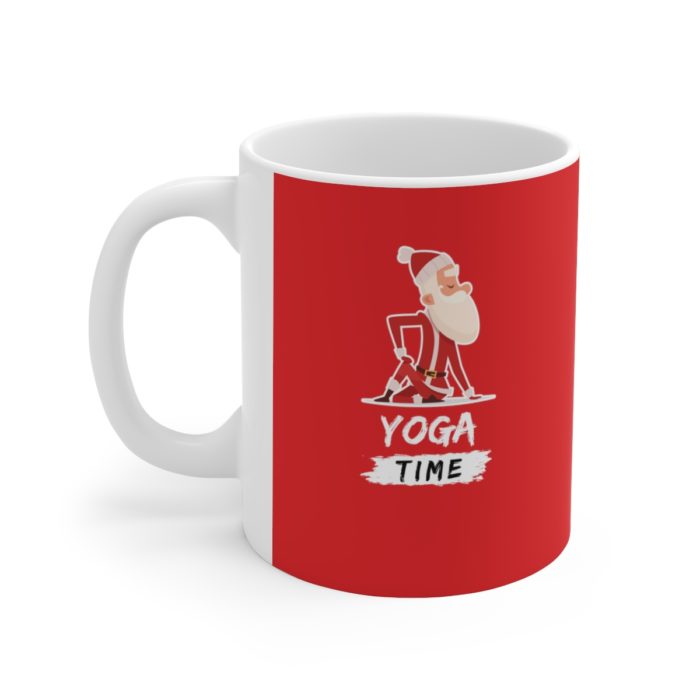 Yoga Time - Red Ceramic Christmas Mug